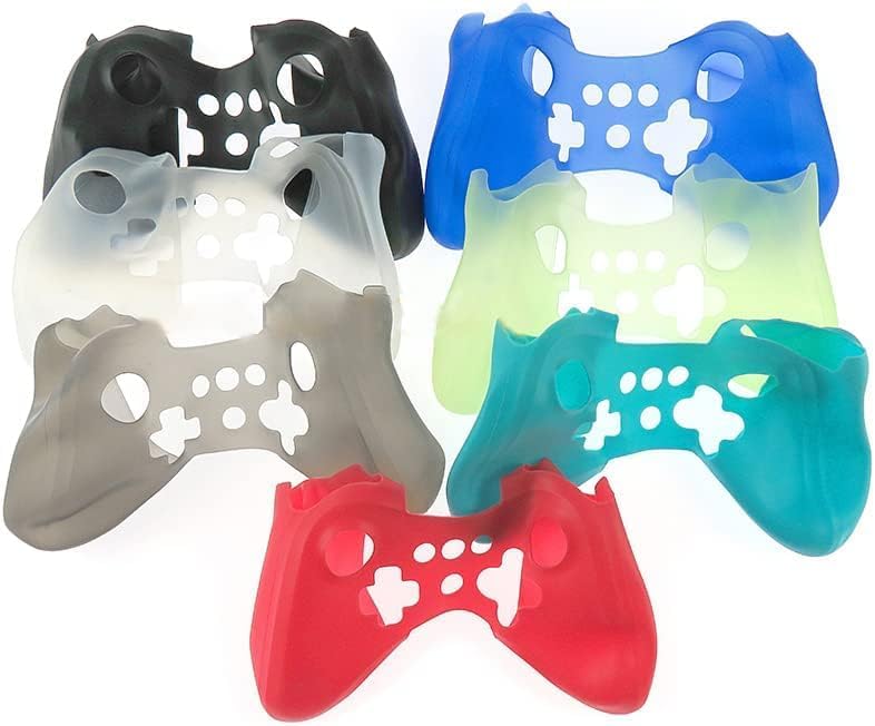 Colorful Soft Skin Case Silicone Protective Case Cover Replacement for Wii U Pro Controller (Red)