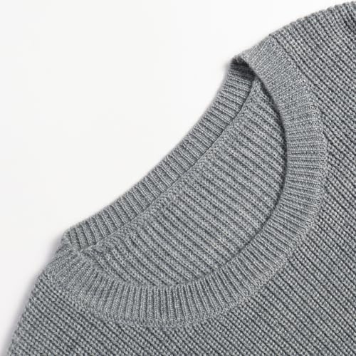Fashionable and Comfortable Sweater for Man Soft and Lightweight Knitted Top for Any Occasion (Gray,Large)3