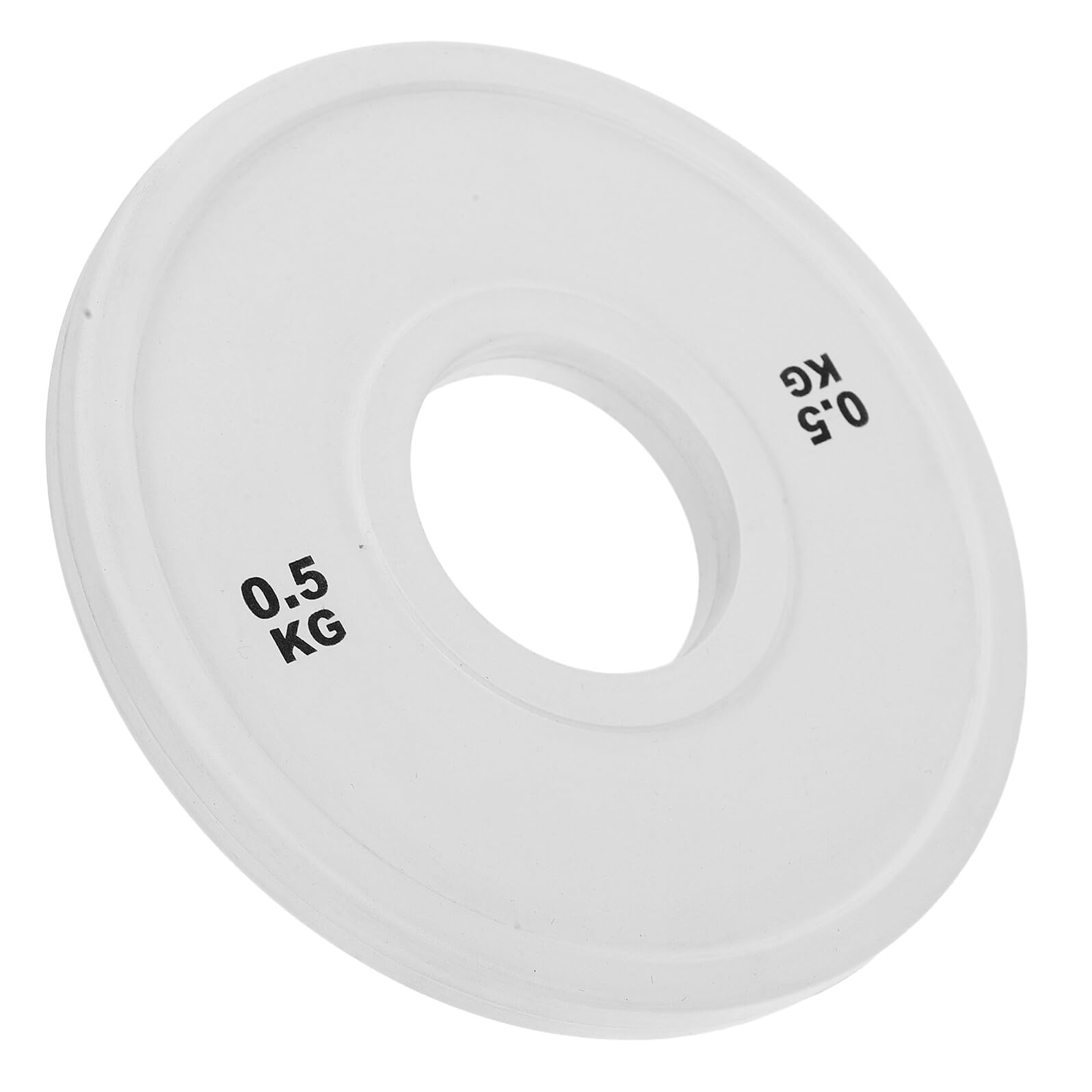 Plaques de poids caoutchouc blanc ouverture large musculation force - 8
