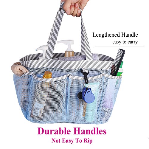 Haundry Mesh Shower Caddy Tote, Portable Shower Caddy Bag With 8 Pockets For College Dorm Room Essentials, Beach, Swimming, Gym #TOP4