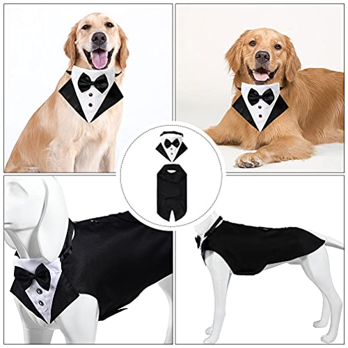 1 conjunto de terno para cachorro e bandana smoking para cães de estimação bandana e terno kit supri