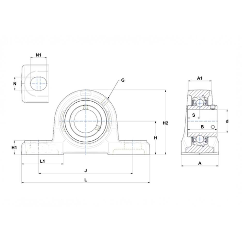 Supporto autoallineante in ghisa UCP 212 cuscinetto 60 mm FK
