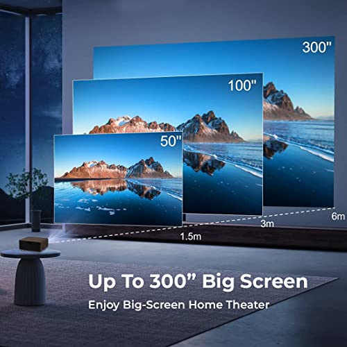 Image of WZATCO A1 LED Smart Projector for Home, 11000 Lumens (1050 ANSI), Auto Focus & Auto Keystone, Android 9.0, 4K HDR, HDMI ARC Dolby, Native 1080P Full HD, Brown