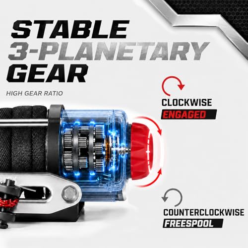Winche eléctrico 5500 lbs para ATV UTV 12V con cuerda sintética miniatura 6