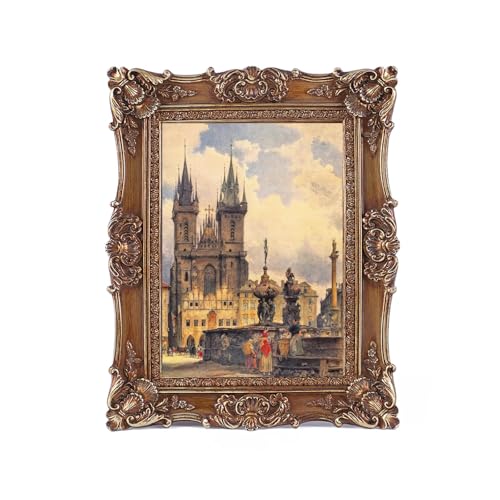 SIKOO 5x7 Vintage Picture Frame Antique Ornate Bronze Gold Photo