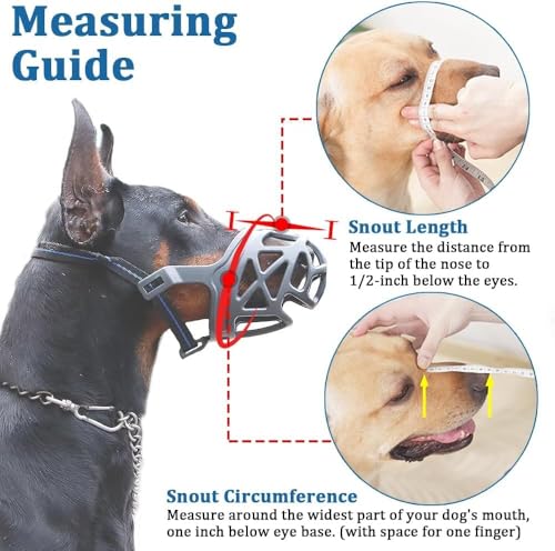 Image of Woofy Dogs Muzzle /Mouth Cover for Anti Biting Dog - Adjustable Pet Safety Strap Plastic Muzzle Cum Mouth Cover /Basket Cage (X-Large)