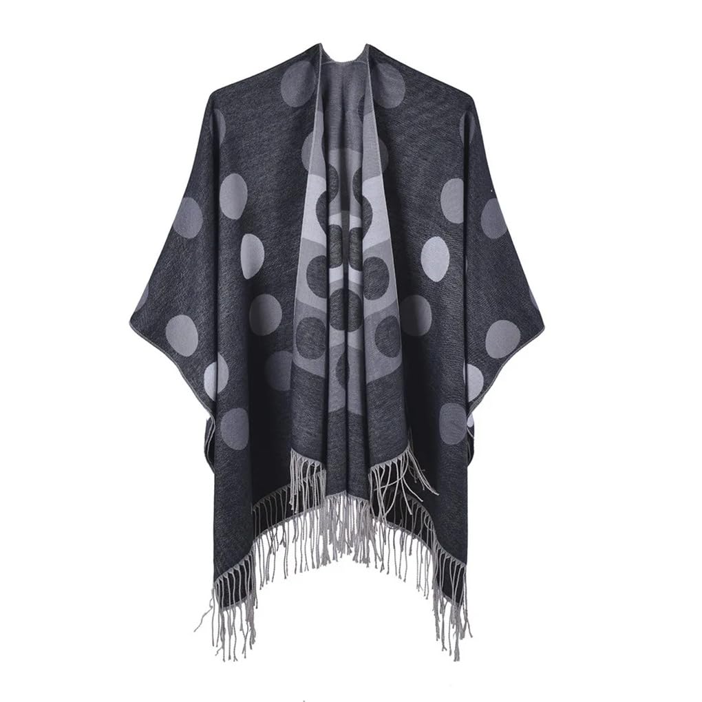 Dninmim Pull châle à pompons pour femme - Automne et hiver - Classique - Épais et chaud - Pour quatre saisons