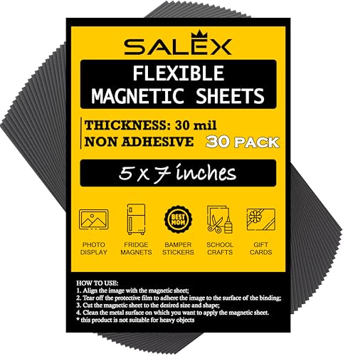 Magnetic Sheets Non-Adhesive 5 x 7 30 mil - Flexible Magnets 30 Pack