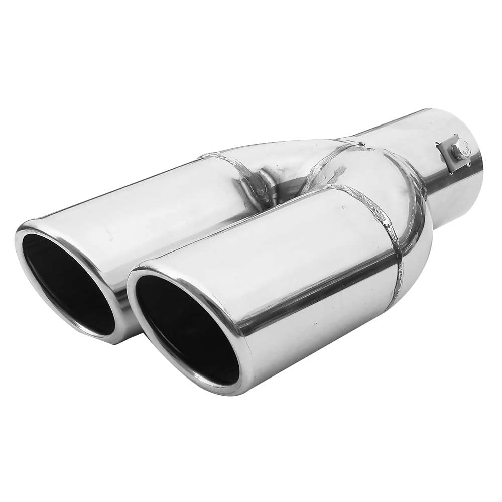 Accessoire Pot échappement Double Embout échappement Acier Inoxydable 55mm - Universel Pour Voitures Sortie Echappement