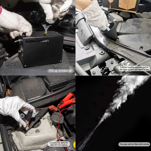 Rhinotuning Automotive Smoke Machine Car Pipe Leakage Diagnostic Tester 12V Built-In-Pump Vac-Leak Hunter For Motorcycle Car Truck #TOP3