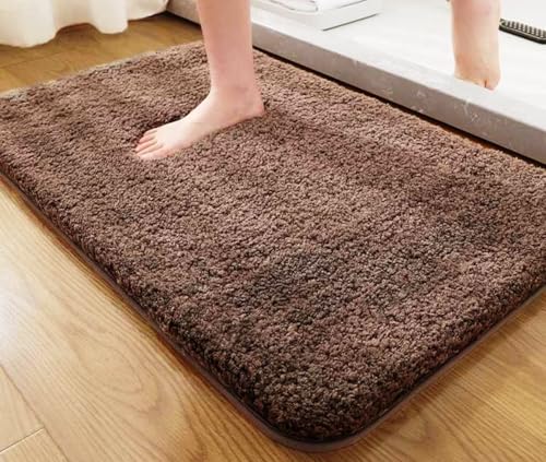 Image of HOWNICE Decore Microfiber Door Mats for Home Entrance Living Room | Anti Skid Doormats for Bathroom Entrance and Bedrooms | Main Door Mats for Entrance Mat (Bedroom Matt Brown Mat)
