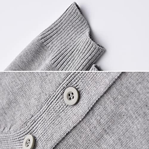 Image of jinghuiyue Women's Cardigan School Uniform Sweater V Neck Button Down Knit Cardigans Coat with Pockets