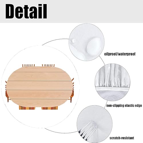 Miniatura 4 de Mantel ajustable elástico ovalado, para decoración de mesa de cocina, comedor, picnic al aire libre, se adapta a mesas de 48 x 72 pulgadas