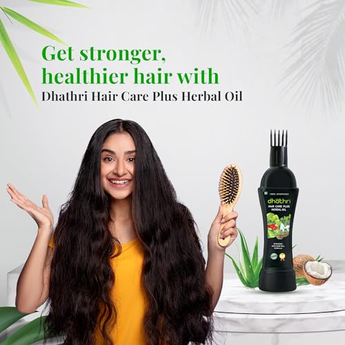 Dhathri Hair Care Plus Herbal Oil for Hair Growth, Ayurvedic Hair Oil for Hair Fall Control & Hair Nourishment, 200 ml - Image 3
