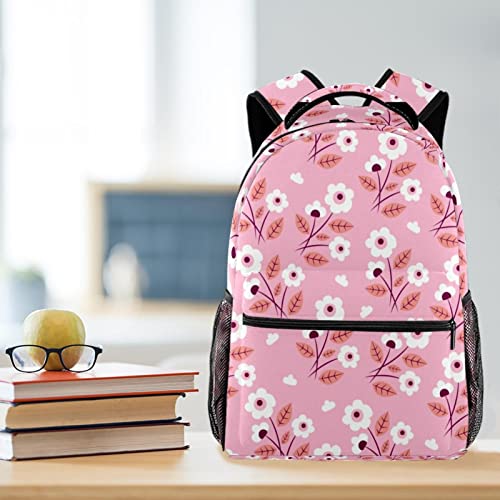 Mochila para portátil estampada bolsas de viaje ergonómicas con flores 6