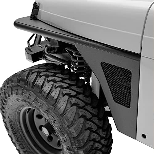 EAG Front Fender Flare Body Armor with Turn Signal Light Rocker Guard Fit for 97-06 Wrangler TJ