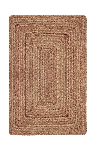 COTTON CRAFT Jute Rug - Braided 100% Jute Door Mat - Woven Neutral Reversible Small Rug - Entryway Kitchen Living Room Bedroom Bathroom Farmhouse Rustic Boho Door Mat Throw Carpet - 22x34 - Natural