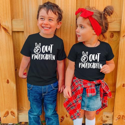 Kindergarten Graduation Shirt Kids Girls Boys Peace Out Kindergarten Shirts Cute Last Day of School Short Sleeve Tops4