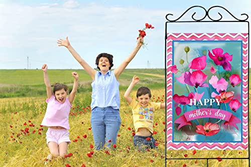Akeydeco Happy Mothers Day Flag,28X40 Inch Mother's Day House Flags With Two Grommets Double Sided Printing 2 Layer Burlap Mother's Day Garden Flag For Your Mother's Day Decoration #TOP1