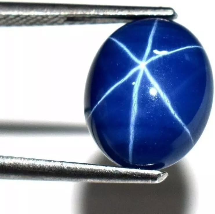 Huge Natural Blue Star Sapphire 25.50 Ct Certified Oval Cabochon Loose Gemstone for jewellery Making