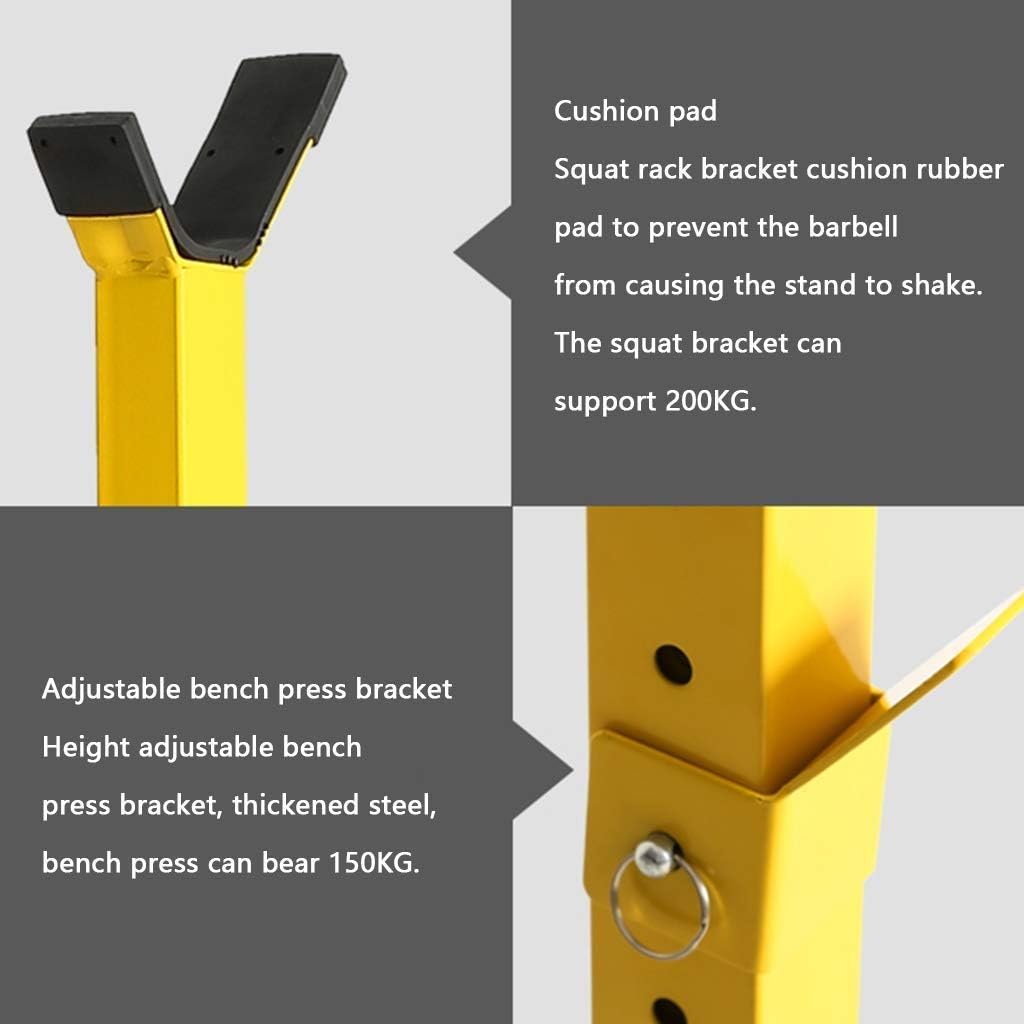 Strength Training Dumbbell Racks Household Split Barbell Racks Yellow Weightlifting Beds Professional Bench Squat Racks