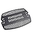Hosom 7644 Porcelain Cast-Iron Cooking Grates for Weber Q100, Q1000 Series, Q1200, Q1400, Grill Parts Grill Grates Replace Weber 7644 Models(Set of 2, 17'' x 12.7'' for Total)