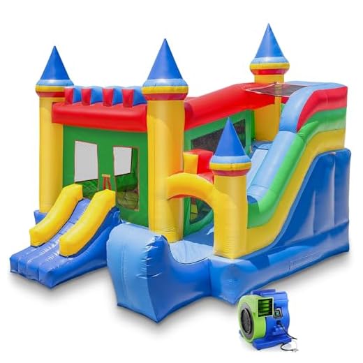 Cloud 9 Commercial Grade Castle Bounce House with Slide and Blower - 100% PVC 16' x 17' Inflatable Bouncer