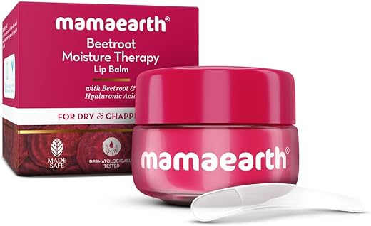 Mamaearth Beetroot Moisture Therapy Lip Balm for Dry &amp; Chapped Lips 15g|Heals, Brightens|Sheer Pink Tint|Coconut Oil, Shea...