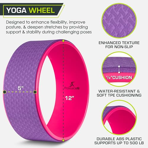 ProsourceFit Yoga Wheel Prop 12” for Improving Yoga Poses, Backbends, Flexibility, Balance, Stretching, Relaxation by ProsourceFit - Image 2
