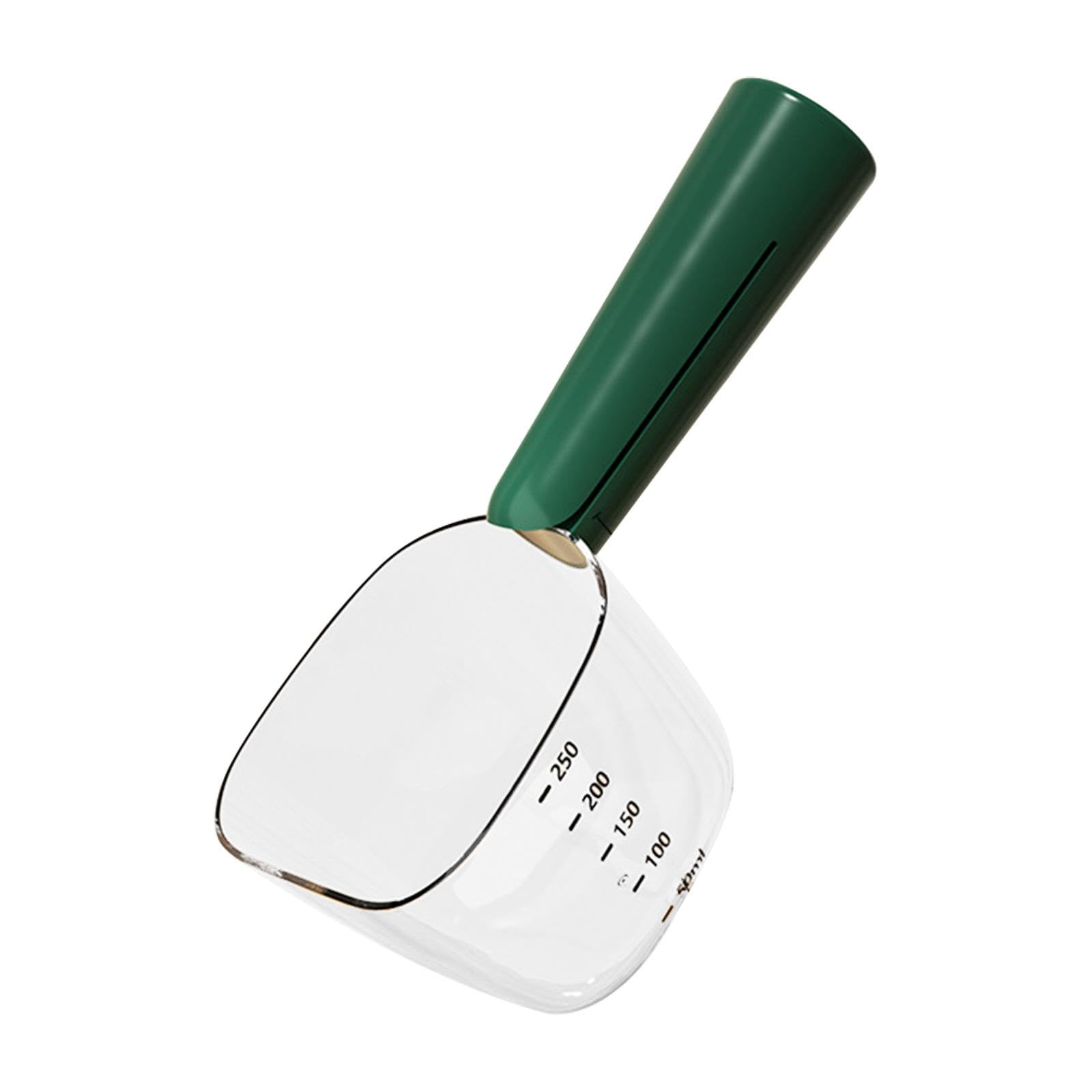 HGZLQKD Pet Food Scoop, Cat Measuring Cup, Pet Food Feeding Multi Use Dog Food Measuring Spoon with Scale for Indoor, Travel Outdoor, Green — image 1