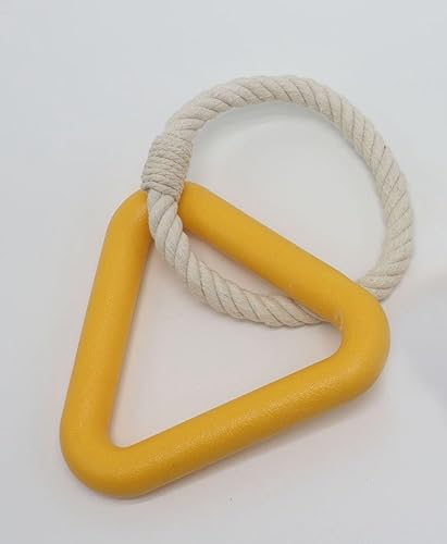 Juguete de goma natural y cuerda para perro, duradero, alivio de ansiedad y estrés, dentición, todas las razas y tamaños (amarillo)