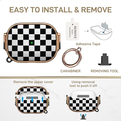 Image of Maxjoy for AirPods Pro 2nd /1st Generation Case with Lock, Cute AirPods Pro 2 Case Lock Protective Hard AirPod Pro Cover for Women Men with Keychain Clip for Airpod Pro (2023 /2022 /2019)