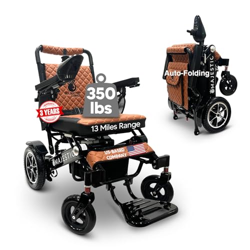 Majestic IQ-7000 Lightweight Foldable Electric Wheelchair for Adults - Portable, Motorized Mobility Chair for Seniors - Compact, Durable, and Powerful Travel Wheelchair, 13 Miles Long Travel Range