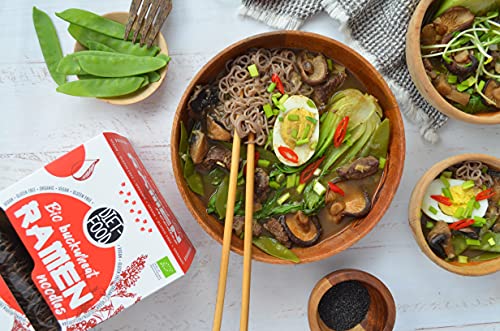 DIET-FOOD Bio Ramen Buchweizen Vegetarisch und Vegan Lebensmittel Fettfrei Sojafrei Glutenfreie Wasserlöslich Diätnudeln Niedriger Kaloriengehalt 280 g