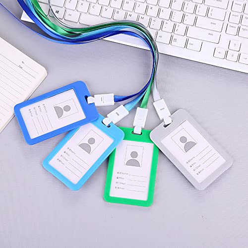 Double Sided Vertical ID Badge Holder with Lanyard #TOP30