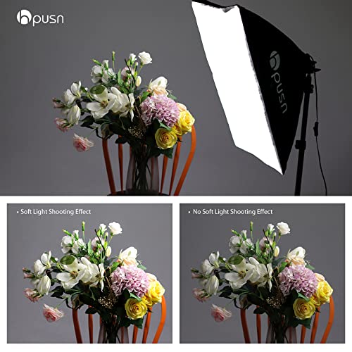 Hpusn Softbox Lighting Kit Professional Studio Photography Equipment For Portrait Product Fashion Photography (Bulb And Light Stand Not Included) #TOP4