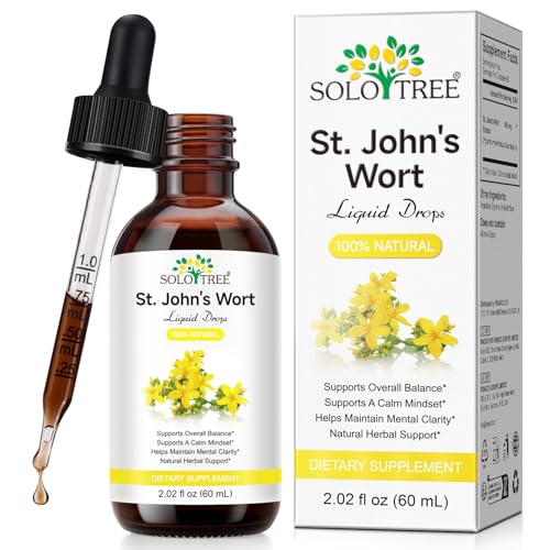 St. John’s Wort Liquid Drops | Herbal Extract Supplement | 450 mg Per Serving | Alcohol-Free Botanical Formula | 60mL