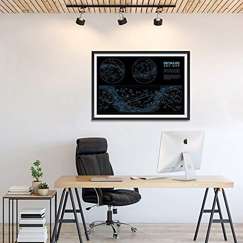 Higly Detailed Sky Map Poster - Constellations With Star Names - Wall Art Print For School Home Office Classroom Décor - 16X24 Inches #TOP2