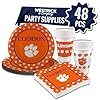 Clemson Tigers Party Supplies 48 Piece Officially Licensed University Set: 16 oz. Plastic Beverage Cups, 9" Paper Plates, Luncheon Napkins, Complete Party Supplies for 16 Guests by Westrick #1