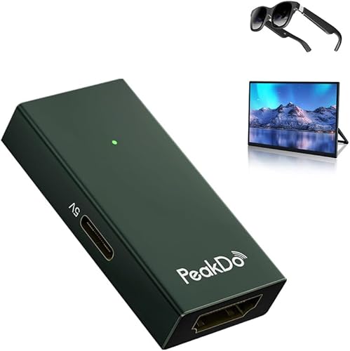 PeakDo Adaptador HDMI a USB C 4K a 60 Hz, adaptador HDMI a tipo C para XREAL One/Air 2 Pro/Air 2, Viture Pro/One, RayNeo Air 2s, Rokid AR gafas,