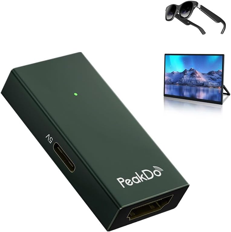 HDMI to USB C Adapter 4K@60Hz,HDMI to Type C Adapter for AR Glasses | Converter for XREAL One/Air 2 Pro/Air 2, Viture Pro/One, RayNeo Air 2s, Rokid, Portable Monitor from PS5/4, Xbox, Laptop, PC