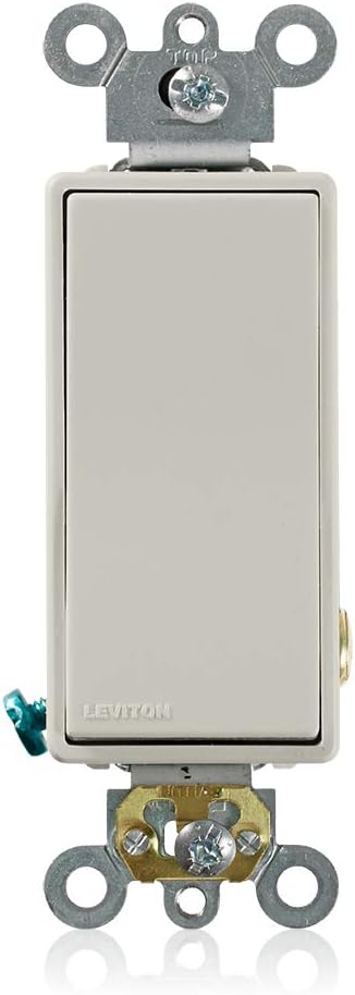 Leviton 15 Amp, 120/277 Volt, Decora Plus Rocker Single-Pole AC Quiet Switch, Commercial Grade, 5691-2T, Light Almond