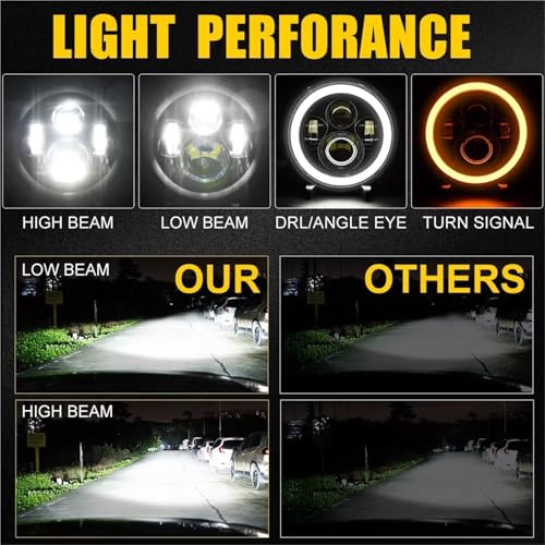 Phare LED 7 pouces avec DRL et double faisceau H4 pour Mazda - 3