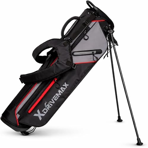 Bolsa de golf ligera con soporte estable, diseño compacto con correas de hombro fáciles de transportar, parte superior de 4 direcciones, bolsillos