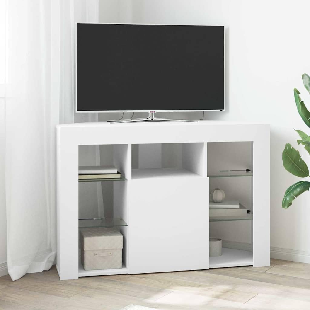 vidaXL Kątowa szafka LED pod telewizor 100x40x68cm Biały