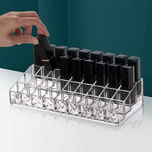 Acrylic Lipstick Organizer Clear Multi-Level Lip Gloss Holder Display Case 36 Slots Storage
