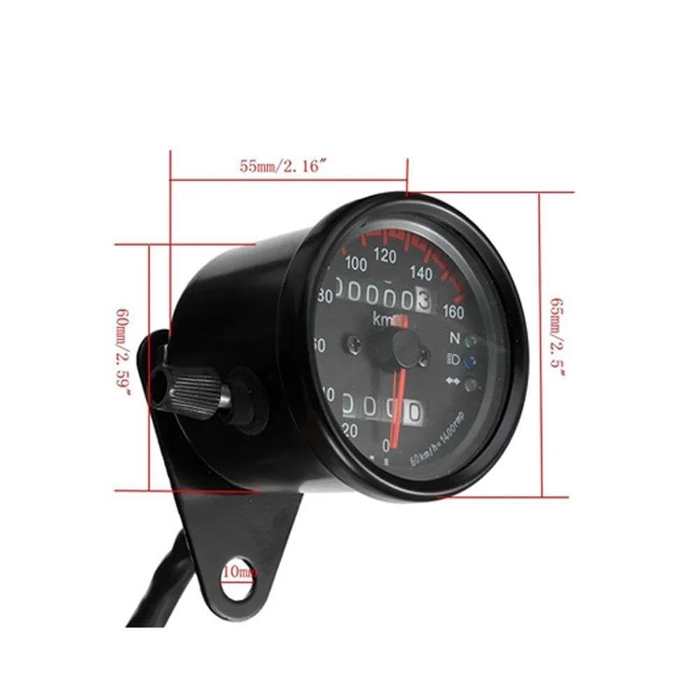 Velocímetro Motocicleta 12V Medidor Cuentakilómetros Dual