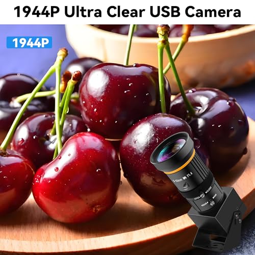 Image of USB Webcam 5MP Color Industrial USB Camera with CS-Mount 5-50mm 10X Manual Zoom Lens - 1944P@30fps, Plug-and-Play for PC, Live Streaming, Video Conferencing & Projects