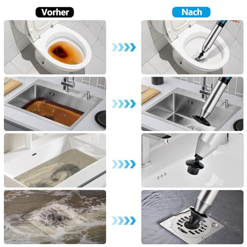 NiC IS COCNG Pömpel WC, wc verstopfung beseitigen, Pümpel Toilette Universell für Küche, Badezimmer, Dusche Abfluss Waschbecken und Rohrleitungen (BA)