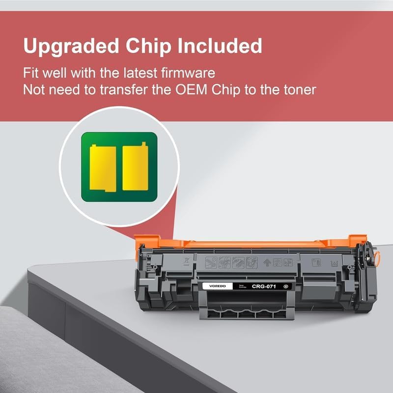 Image of CRG071 071 Compatible for Canon 071 Toner Cartridge (with CHIP 5645C001) | for Canon 071 Black Toner Cartridge for Canon Imageclass LBP122dw LBP122 LBP120 MF270 MF273dw MF272dw MF275dw (1-Pack)